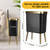 Yatgowell Bathroom Trash Can 4 Gallon, Dog Proof Trash Bin with Press Top Lid, Black Office Waste Basket with Gold Edge, Tall Narrow Garbage Cans for Kitchen, Toilet, Living Room, Bedroom