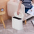 FIXOSHEE Large Push Type Trash Can Creative Plastic Oval for Home Office