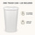 Push Button Trash Can in Matte White Plastic