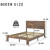 YHJIV Wood Queen Bed Frame with Headboard, Vintage Brown