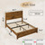 Mxhtcewz Full Size Farmhouse Wood Bed with Geometric Headboard Brown