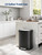 MOVECOM 13 Gallon / 50L Step-On Kitchen Trash Can - Plastic Garbage Bin, Soft-Close Lid, Liner Lock Rim, Rear Handle - Color: Black