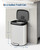 MOVECOM 13 Gallon/50L Stainless Steel Step-On Kitchen Trash Can - Soft-Close Lid - Liner Rim & Rear Handle - Fingerprint-Resistant, Rustproof - White