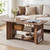 HOOBRO Wooden Coffee Table, 3-Tier Center Table with Storage