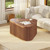 Itaar Fluted Coffee Table with Storage,35.8" D x 25.6" W x 18.1" H, Mid Century Modern Center Table, Coffee Table for Living Room Apartment Small Space, Walnut