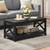 Yaheetech Black Coffee Table for Living Room, X-Design Storage Shelf, 39.5“