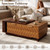 Miereirl 42"- 65" Extendable Coffee Table, Dual-Tone Large Center Table with Sliding Tabletop, 2 Storage Drawers & Open Shelf, Wood Coffee Table Length Adjustable for Apartments, Living Room & Office