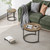 Smuxee Nesting Coffee Table Set of 2, 23.6" Round Coffee Table Wood Grain Top with Adjustable Non-Slip Feet, Industrial End Table Side Tables for Living Room Bedroom Balcony Yard