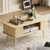 LAZZO Coffee Table with Storage, Rectangle Center Table for Living Room