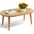 Small Coffee Table, Low Table with Solid Wood Legs, 23.6" Mini Oval Accent Table Side End Table, Floor Table Desk for Sitting on The Floor, Coffee Tea Table for Living Room, Dorm, Apartment, Natural