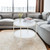 VINGLI 25.6" Small Cream White Round Coffee Table Water-Wave Glass Circle Clear Coffee Table, Center Table with 2-Tier Modern Storage Design for Living Room, Bedroom, Meeting Room, Balcony, Beige