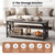 GIANTEX Farmhouse Coffee Table, 43" Center Table with Storage, Grey Oak