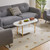 Aibiju Oval Coffee Table White, Small Wooden Coffee Table for Small Space, Tea Table Stand 35 * 16 * 17 inches, 2 Tier Center Table for Living Room White YD-012W