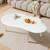Small Coffee Table, Modern Coffee Table Small White Coffee Tables, Living Room Center Minimalist Display Coffee Desk with Cloud Shape, 39.4" x19.7 x16.1 Irregular Coffee Tables White