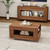 39" Coffee Table with Sides Storage & Transparent Legs, Brown Wood Grain