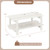 GIANTEX Coffee Table with Storage, 45 Inch Modern Center Table with Slatted Design & Side Rail Support, Rectangular Living Room Table for Small Spaces, White
