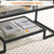 Yaheetech Glass Coffee Table for Living Room, 42" with Storage Shelf, Black