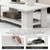 LDAILY Rectangle Wood Coffee Table, 2-Tier Storage Center Table