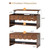 Lift Top Coffee Table with Hidden Compartment, 2 Tier Wooden Center Table with Wave Panel, Modern Lift Tabletop for Home Living Room Office, Walnut