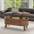LYNCOHOME 43.3'' Fluted Lift Top Coffee Table with Storage,Modern Oval Coffee Table for Living Room or Home Office（Walnut）