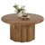 Tribesigns 31.5" Round Coffee Table for Living Room, Farmhouse Circle Center Cocktail Table with Fluted Drum Base, Wooden Living Room Furniture for Apartment, Small Space, Brown