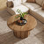 Tribesigns 31.5" Round Coffee Table for Living Room, Farmhouse Circle Center Cocktail Table with Fluted Drum Base, Wooden Living Room Furniture for Apartment, Small Space, Brown