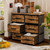 GcdPai Dresser 6 Fabric Drawer(16cm Height) Stand Leather Desktop