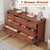 Garvee 7 Drawer Dresser, Modern Wooden Storage Chest of Drawers, Walnut