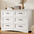 Gizoon 47" 6 Drawer Dresser, White Wide Chest of Drawers for Bedroom