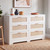 Roomark Dresser for Bedroom 6 Drawer White Dresser Bedroom Furniture Storage for Bedroom Living Room Hallway, High Weight Capacity 300lbs, Imitation Weave with Gold Handles