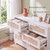 Roomark Dresser for Bedroom 6 Drawer White Dresser Bedroom Furniture Storage for Bedroom Living Room Hallway, High Weight Capacity 300lbs, Imitation Weave with Gold Handles