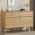 Chrangmay 6 Drawer Dresser,47.24" Wide Mid Century Chest of Drawers,Wooden Bedroom Drawer Dresser with 9 Storage Drawers for Bedroom,Living Room,with Anti-Tipping Device,Oak