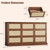 HUAHUU 9 Drawer Dresser for Bedroom, 60 Inch Long Dressers & Rattan Chest of Drawers, Boho Style, Large TV Stand for 55, 65, 70 Inch TV, for Bedroom, Living Room, Entryway, Hallway, Walnut