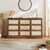 HUAHUU 9 Drawer Dresser for Bedroom, 60 Inch Long Dressers & Rattan Chest of Drawers, Boho Style, Large TV Stand for 55, 65, 70 Inch TV, for Bedroom, Living Room, Entryway, Hallway, Walnut