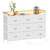 EXOTICA White Dresser with LED Light for Bedroom 9 Drawer Dressers with Charging Station Chests of Drawers for Entryway Closet Living Room Hallway Sturdy Steel Frame Wooden Top Easy Pull Handle