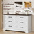 Furmax Farmhouse Dresser for Bedroom, 6 Drawers Dresser, White & Brown