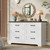 Furmax Farmhouse Dresser for Bedroom, 6 Drawers Dresser, White & Brown