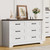 Furmax Farmhouse Dresser for Bedroom, 6 Drawers Dresser, White & Brown