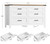 TEENFON 47.2" Dresser for Bedroom, White 6 Drawer Dresser with Metal Handles, Wood Dressers & Chests of Drawers for Closet, Farmhouse Dressers for Bedroom, Entryway, White