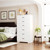 AXCIGOC 48" Tall Dresser for Bedroom Chest of Drawers with Power Outlets Wood 6 Drawers Dresser with Large Storage Space and Metal Handles Modern Closet Storage Drawer for Living Room Hallway White