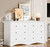Flamaker Dresser for Bedroom, 6 Drawer Wood Dresser, White