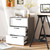 GOFLAME 3-Drawer Dresser, Modern Chest of Drawers, Floor Wooden Storage Organizer with 3 Pull-Out Drawers, Freestanding Utility Storage Cabinet for Living Room, Bedroom, Entryway, Study