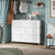 WLIVE 8 Drawer Dresser for Bedroom, Wide Chest of Drawers, White