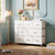 WLIVE 8 Drawer Dresser for Bedroom, Wide Chest of Drawers, White