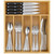 49-Piece Silverware Set with Bamboo Organizer,Flatware Utensil Set for 8