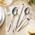 20 Piece Hammered Silverware Set, 18/10 Stainless Steel Flatware Set for 4