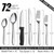 Pleafind 72-Pieces Silverware Set for 12, Flatware Set with Steak Knives, Stainless Steel Cutlery Set, Include Forks Spoons and Knives Set, Dishwasher Safe Utensil Sets for Home Restaurant