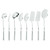 Viking Kitchen Utensils Set, 8 Piece Stainless Steel Cooking Utensil Set, Includes Spatulas, Spoons, Pasta Fork, Deep Ladle, Meat Fork, and Skimmer, Silver