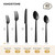 40 Pcs Black Hammered Silverware Set for 8, 18/10 Stainless Steel Flatware