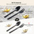 40 Pcs Black Hammered Silverware Set for 8, 18/10 Stainless Steel Flatware
